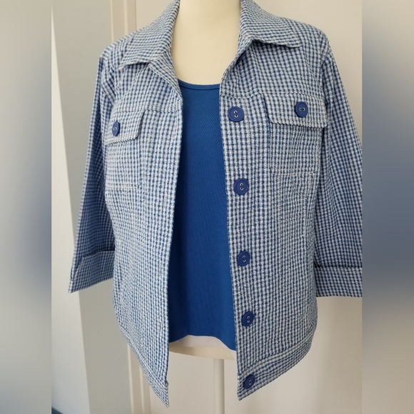 Checked 2 PC Jacket & Tank Set - Picture 3 of 11